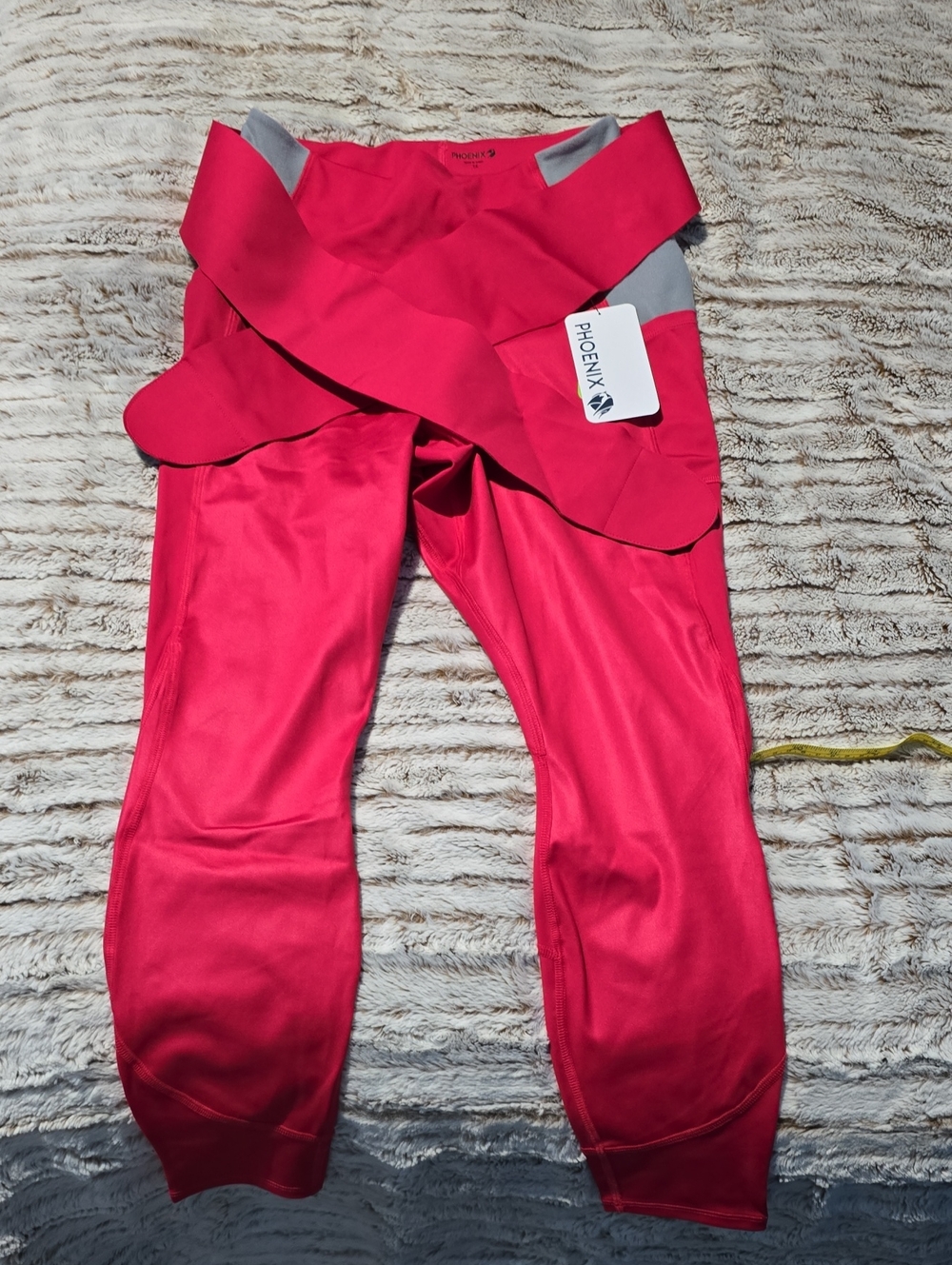 Phenix Womans Bright Pink Leggings with Gray Accent